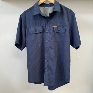 Orvis blue lightweight short sleeve button down, L